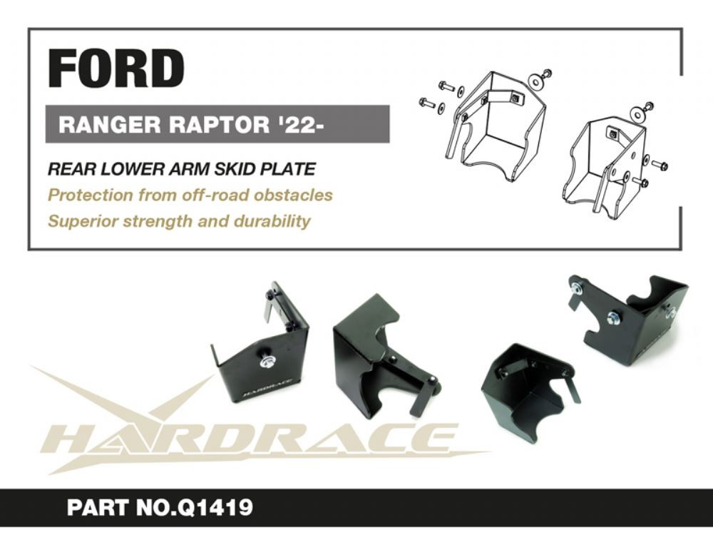 Hardrace Q1419 FORD RANGER 22+ R LOW ARM SKID PLATE 2PCS/SET