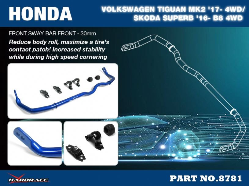 Hardrace Front Sway Bar Skoda Kodiaq, Superb, Volkswagen Golf r, Tiguan