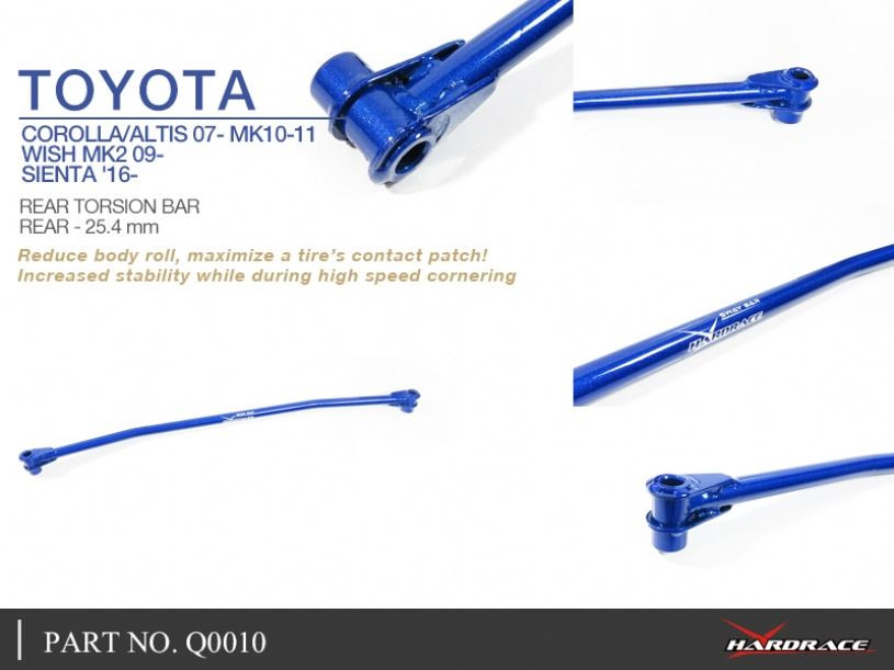 Hardrace Rear Torsion Bar Toyota Corolla/altis/auris, Sienta, Wish
