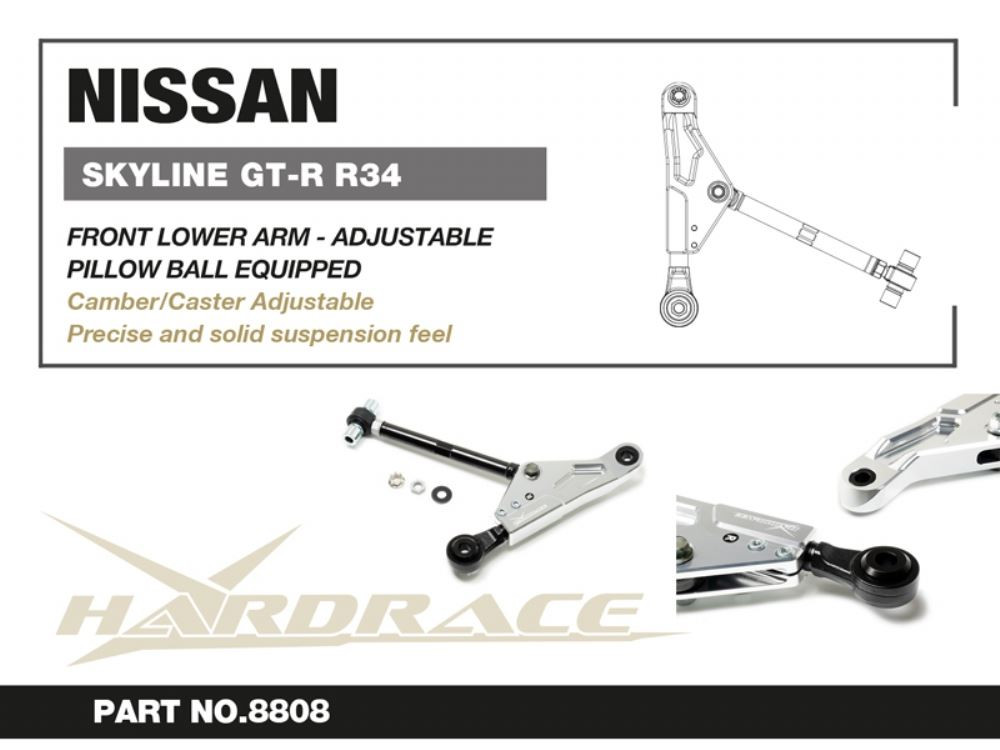 Hardrace Front Lower Arm - Adjustable Nissan Skyline