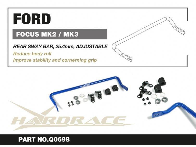 Hardrace Rear Sway Bar Ford, Mazda, Volvo