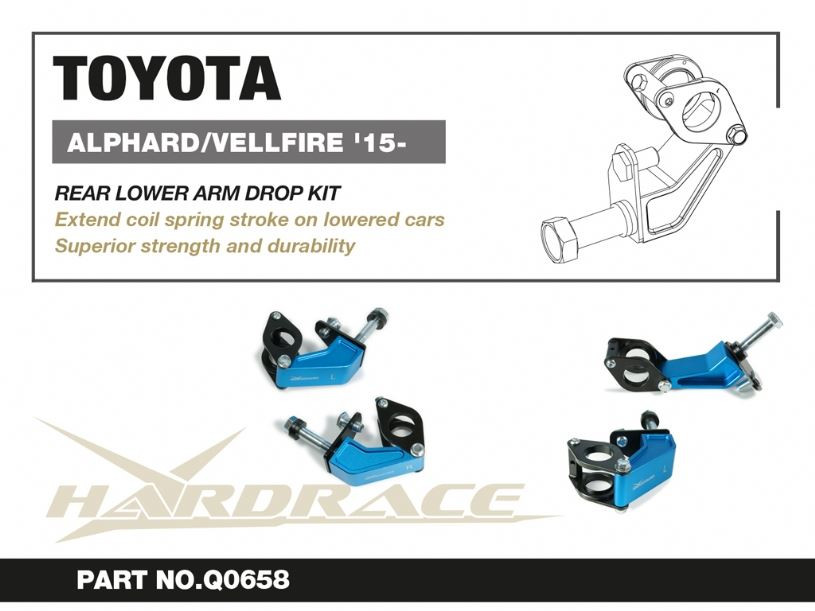 Hardrace Rear Damper Drop Kit Toyota Alphard