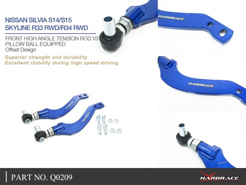 Hardrace Front High Angle Tension Rod Nissan 240SX, Skyline