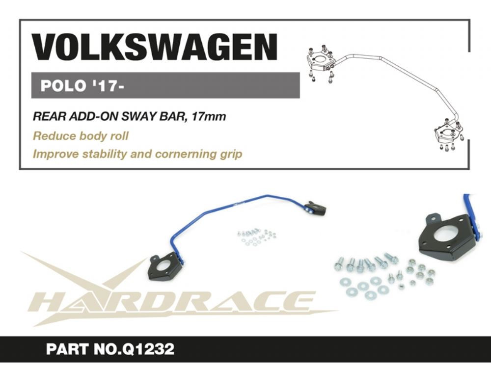 Hardrace Rear Add-on Sway Bar Volkswagen POLO, Skoda Fabia, Audi A1