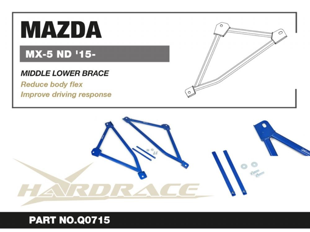 Hardrace Middle Lower Brace Mazda MX-5 Miata Hardrace Middle Lower Brace Mazda MX-5 Miata