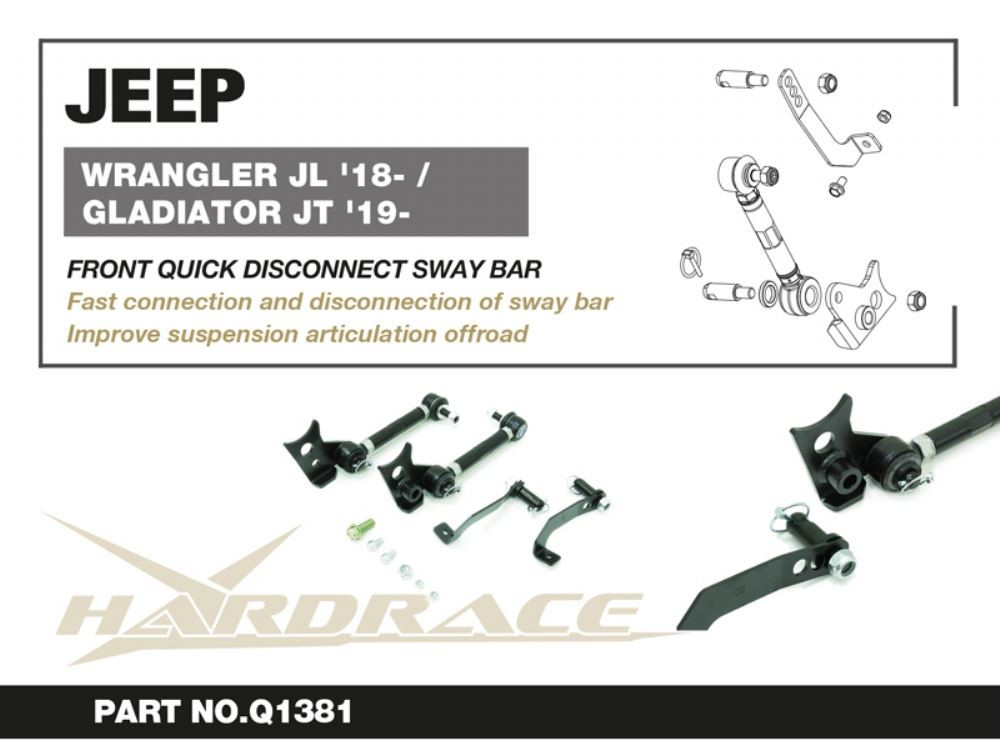 Hardrace Front Quick Disconnect Stabilizer Link Jeep Wrangler, Gladiator