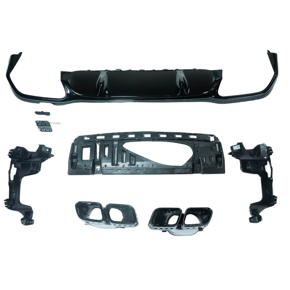 MERCEDES W213 2020-2023 E-CLASS GLOSS BLACK DIFFUSER & TIPS MERCEDES W213 2020-2023 E-CLASS GLOSS BLACK DIFFUSER & TIPS