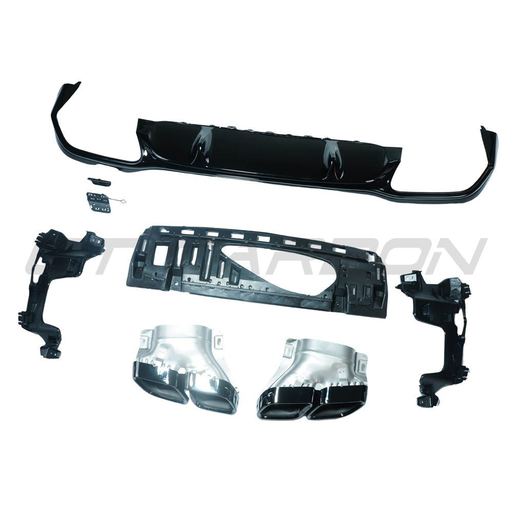 MERCEDES W213 2020-2023 E-CLASS GLOSS BLACK DIFFUSER & TIPS MERCEDES W213 2020-2023 E-CLASS GLOSS BLACK DIFFUSER & TIPS