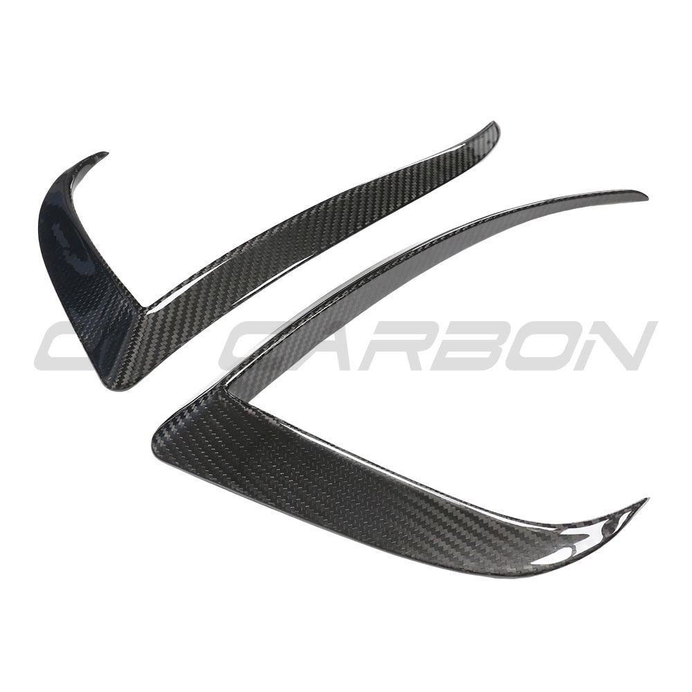 TESLA MODEL S 2021+ FACELIFT CARBON FIBRE FRONT BUMPER CANARDS