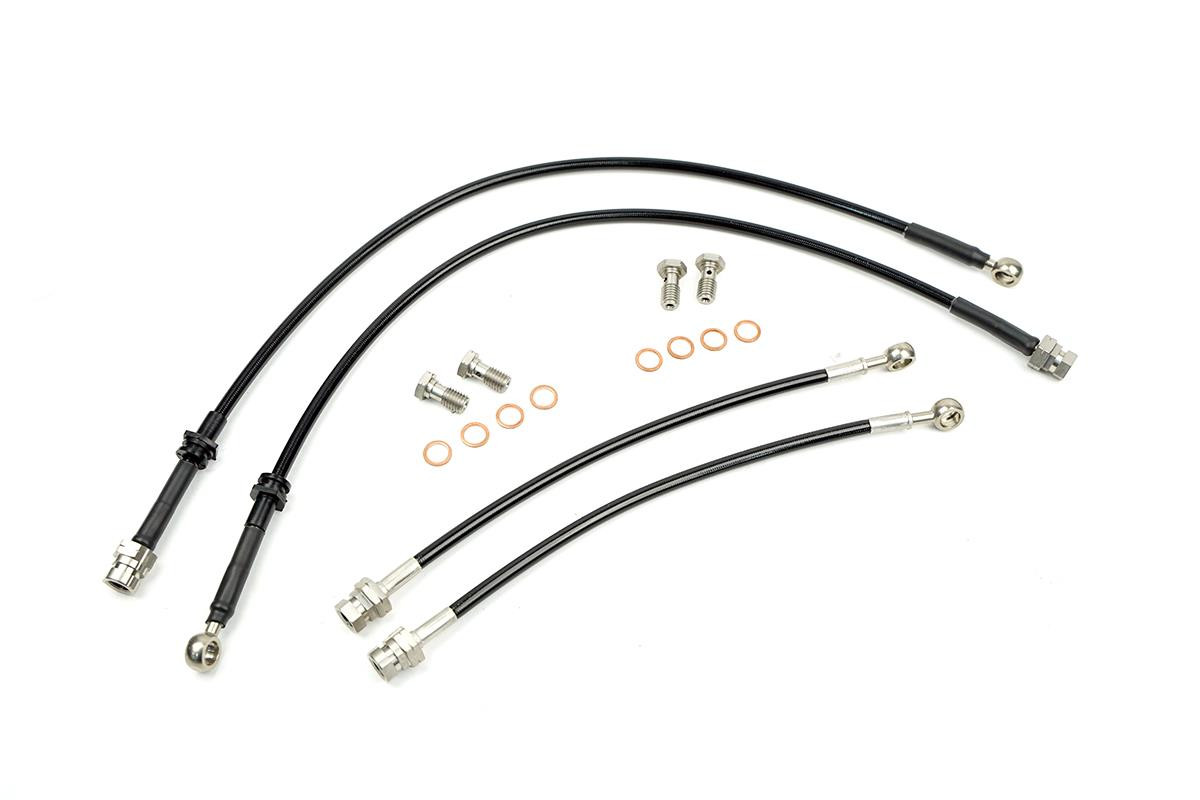 Seat Leon 5F Platform Front and Rear Braided Brake Line Kit - Manual Handbake