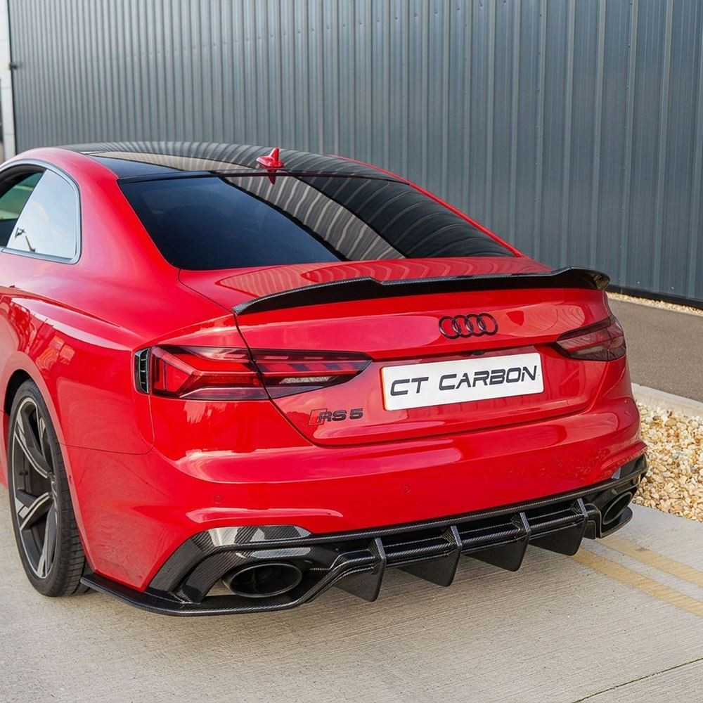 AUDI RS5 B9.5 SPORTBACK & COUPE 2020-2025 CARBON FIBRE DIFFUSER - CT DESIGN AUDI RS5 B9.5 SPORTBACK & COUPE 2020-2025 CARBON FIBRE DIFFUSER - CT DESIGN