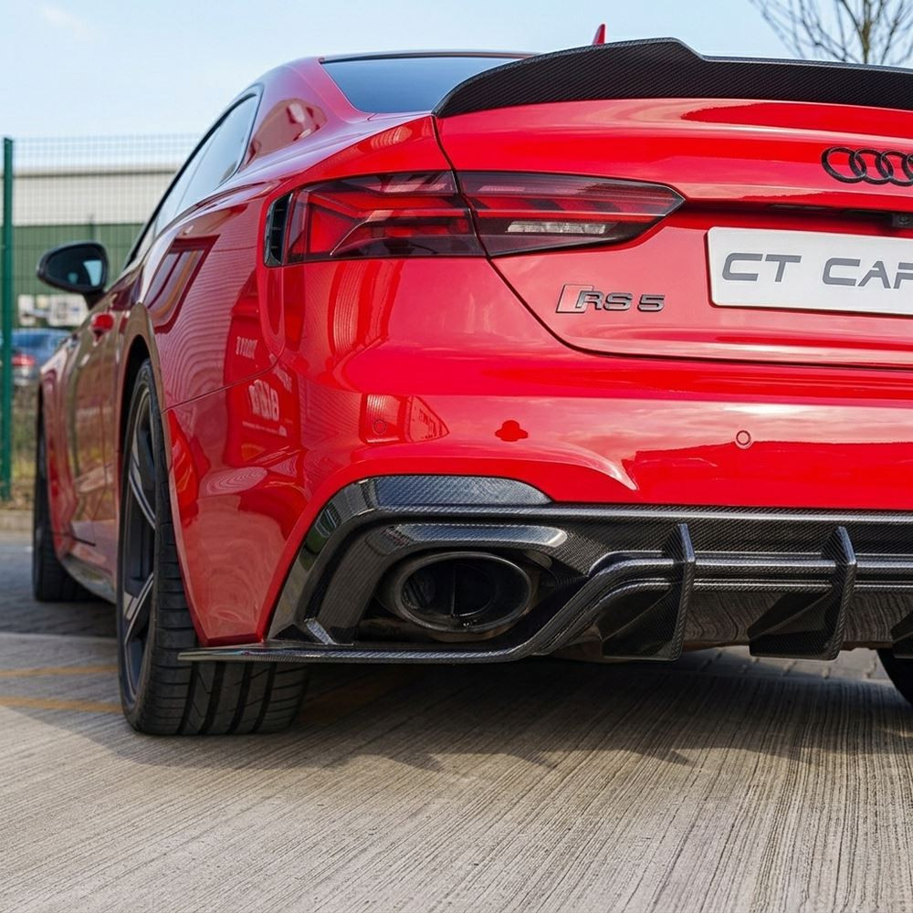 AUDI RS5 B9.5 SPORTBACK & COUPE 2020-2025 CARBON FIBRE DIFFUSER - CT DESIGN AUDI RS5 B9.5 SPORTBACK & COUPE 2020-2025 CARBON FIBRE DIFFUSER - CT DESIGN
