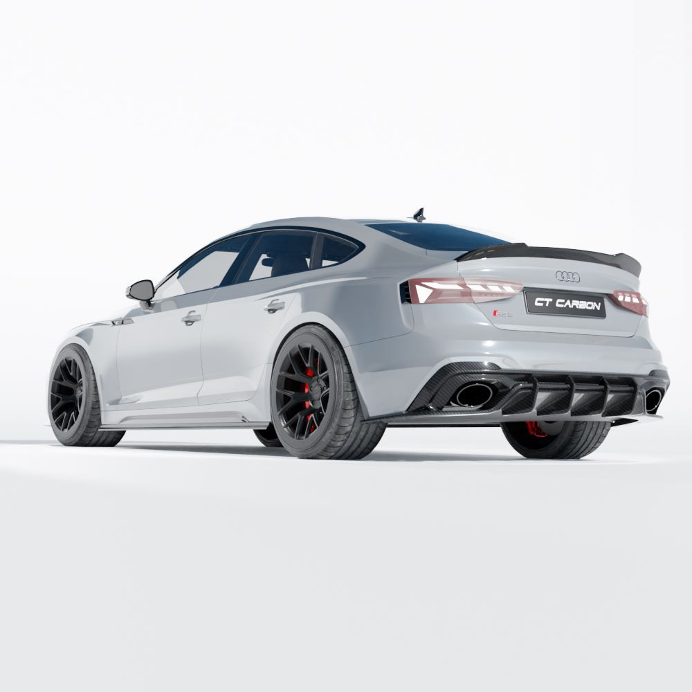 AUDI RS5 B9.5 SPORTBACK & COUPE 2020-2025 CARBON FIBRE DIFFUSER - CT DESIGN AUDI RS5 B9.5 SPORTBACK & COUPE 2020-2025 CARBON FIBRE DIFFUSER - CT DESIGN