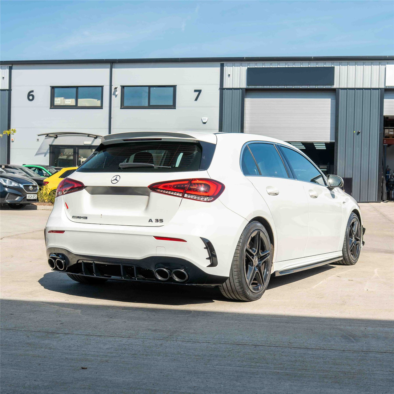 MERCEDES A-CLASS W177/V177 2018-CURRENT GLOSS BLACK QUAD TIP DIFFUSER MERCEDES A-CLASS W177/V177 2018-CURRENT GLOSS BLACK QUAD TIP DIFFUSER