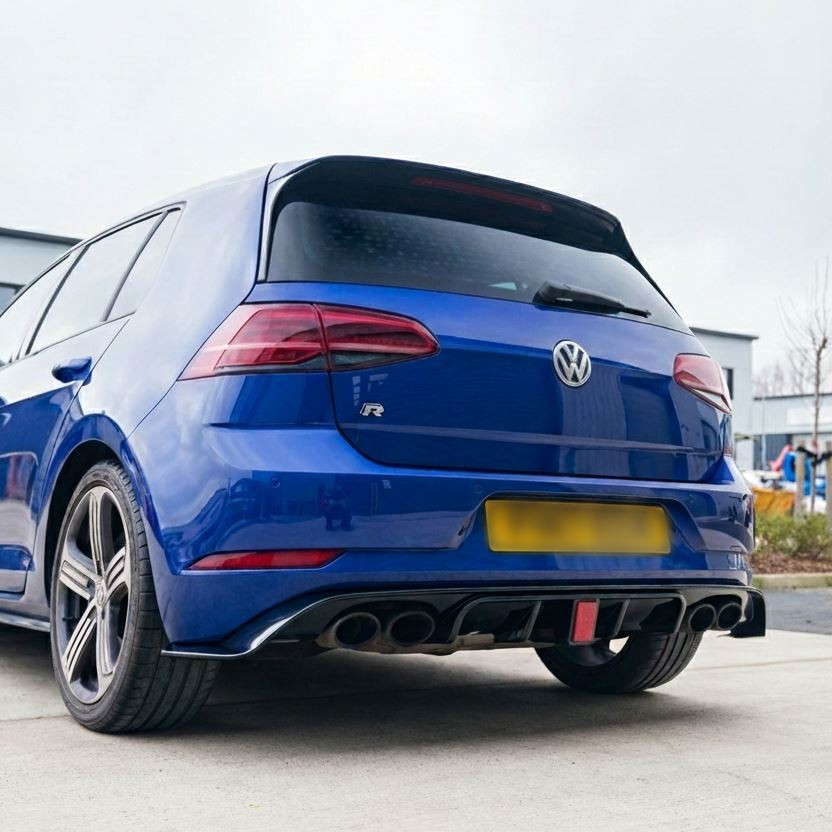 VOLKSWAGEN GOLF R MK7.5 2017-2020 GLOSS BLACK DIFFUSER WITH LED LIGHT VOLKSWAGEN GOLF R MK7.5 2017-2020 GLOSS BLACK DIFFUSER WITH LED LIGHT