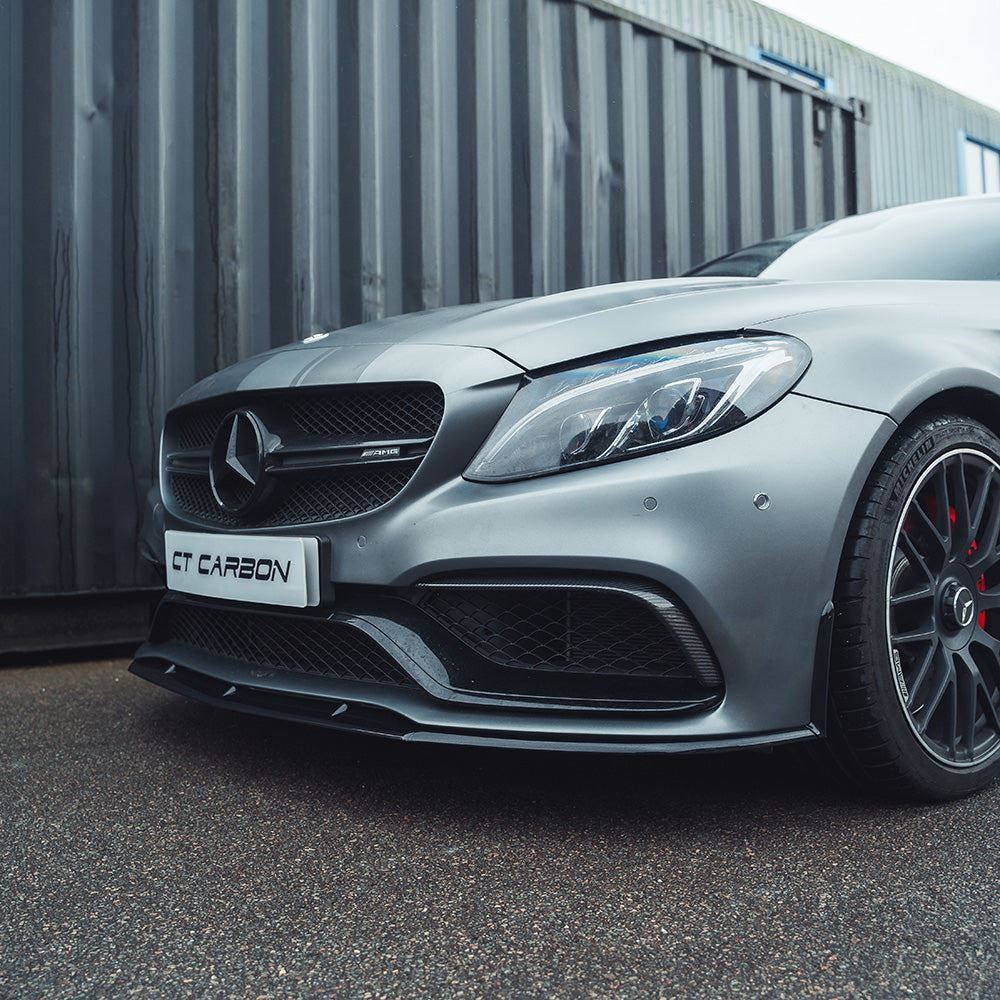 MERCEDES W205 C63 COUPE 2015-2018 GLOSS BLACK SPLITTER - V1 MERCEDES W205 C63 COUPE 2015-2018 GLOSS BLACK SPLITTER - V1