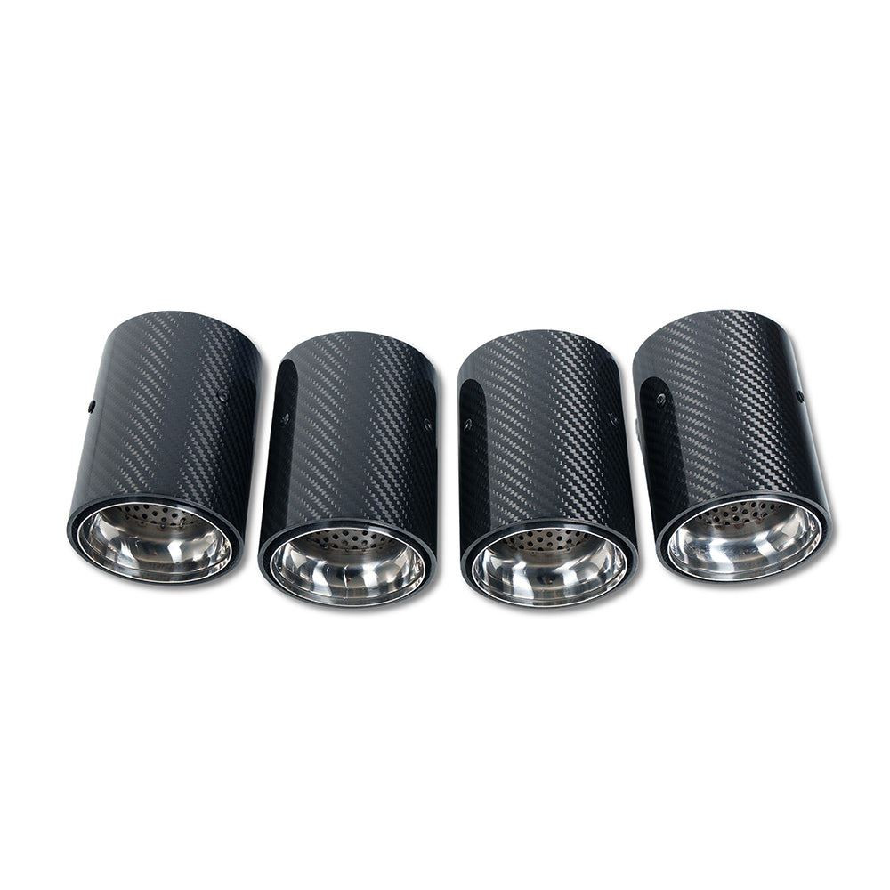 BMW M2/M3/M4/M5 F10/F80/F82/F83/F87 CARBON FIBRE EXHAUST TIPS - CHROME x4