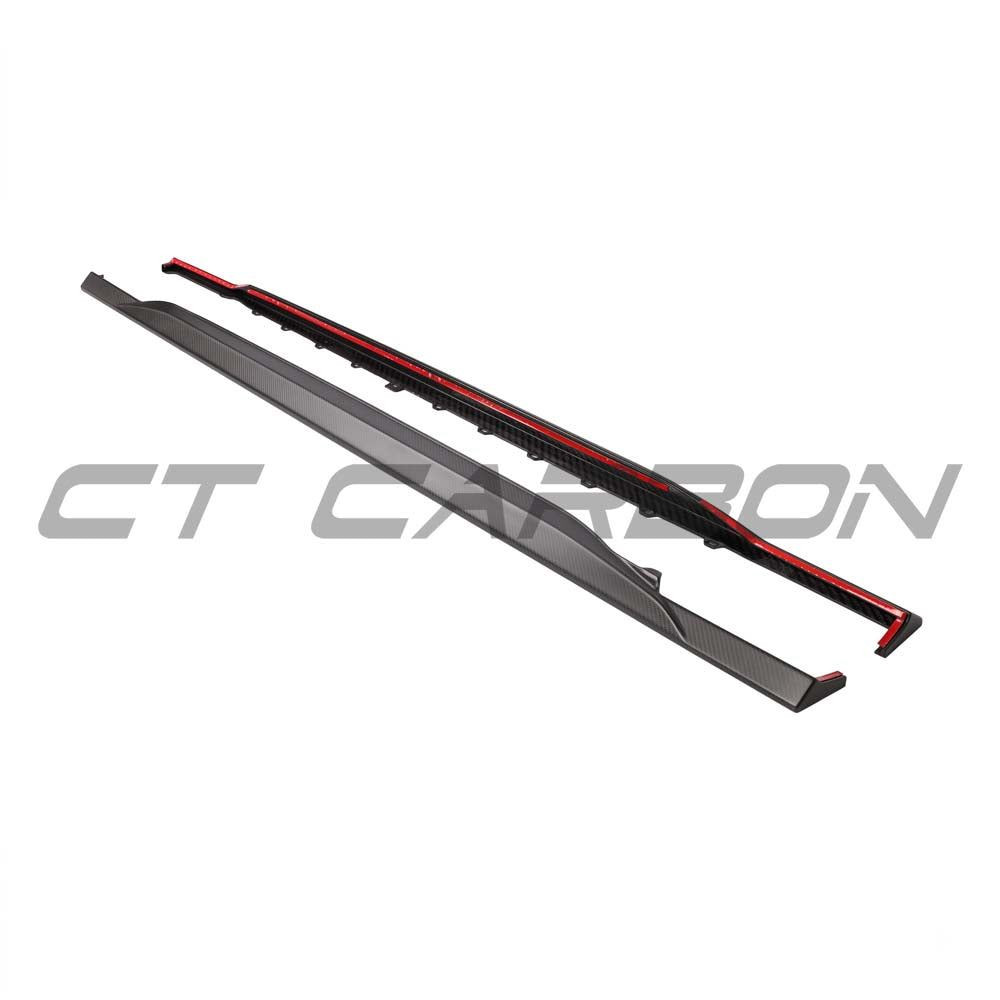 AUDI RS6/RS7 C8 AVANT MATTE CARBON FIBRE SIDE SKIRTS - CT DESIGN - V2