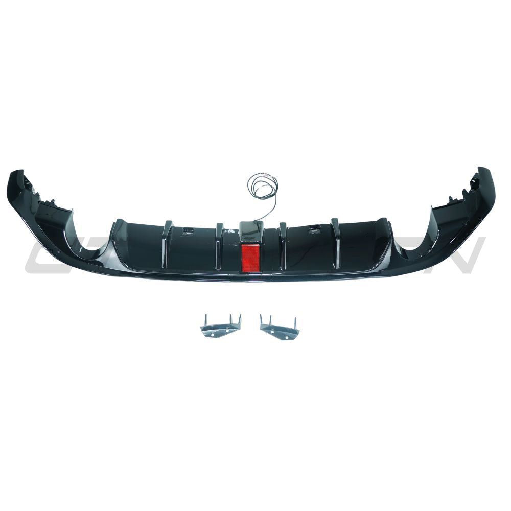 VOLKSWAGEN GOLF GTI/GTD MK7/7.5 2017-2020 GLOSS BLACK DIFFUSER WITH LED LIGHT