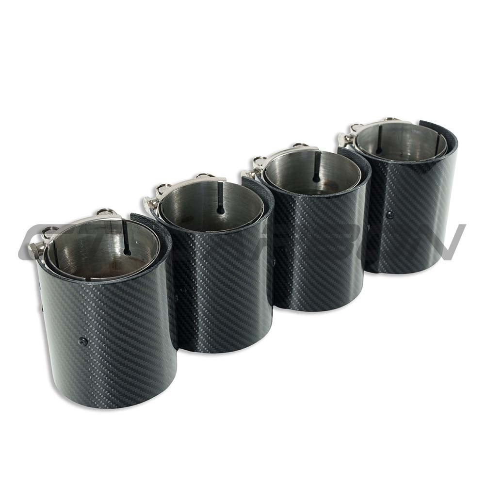 BMW M2, M3, M4 G87/G80/G81/G82/G83 CARBON EXHAUST TIPS - CHROME STRAIGHT CUT (SET OF 4)