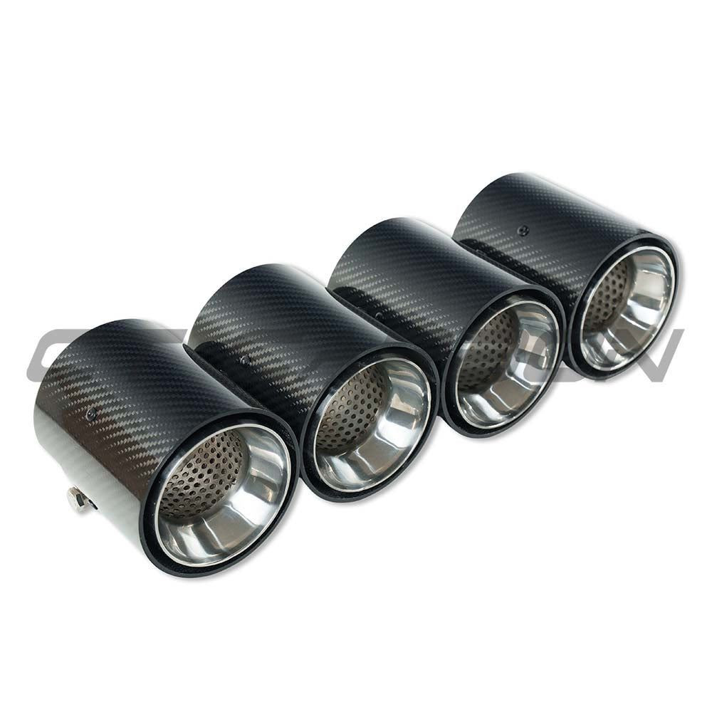 BMW M2, M3, M4 G87/G80/G81/G82/G83 CARBON EXHAUST TIPS - CHROME STRAIGHT CUT (SET OF 4)
