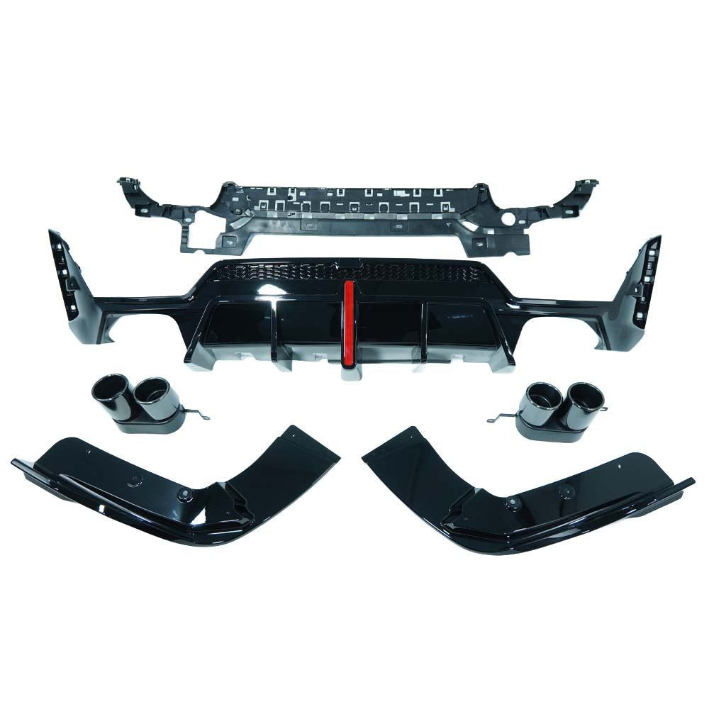 BMW 3 SERIES G20/G21 GLOSS BLACK LCI DIFFUSER (ROUND TIPS)