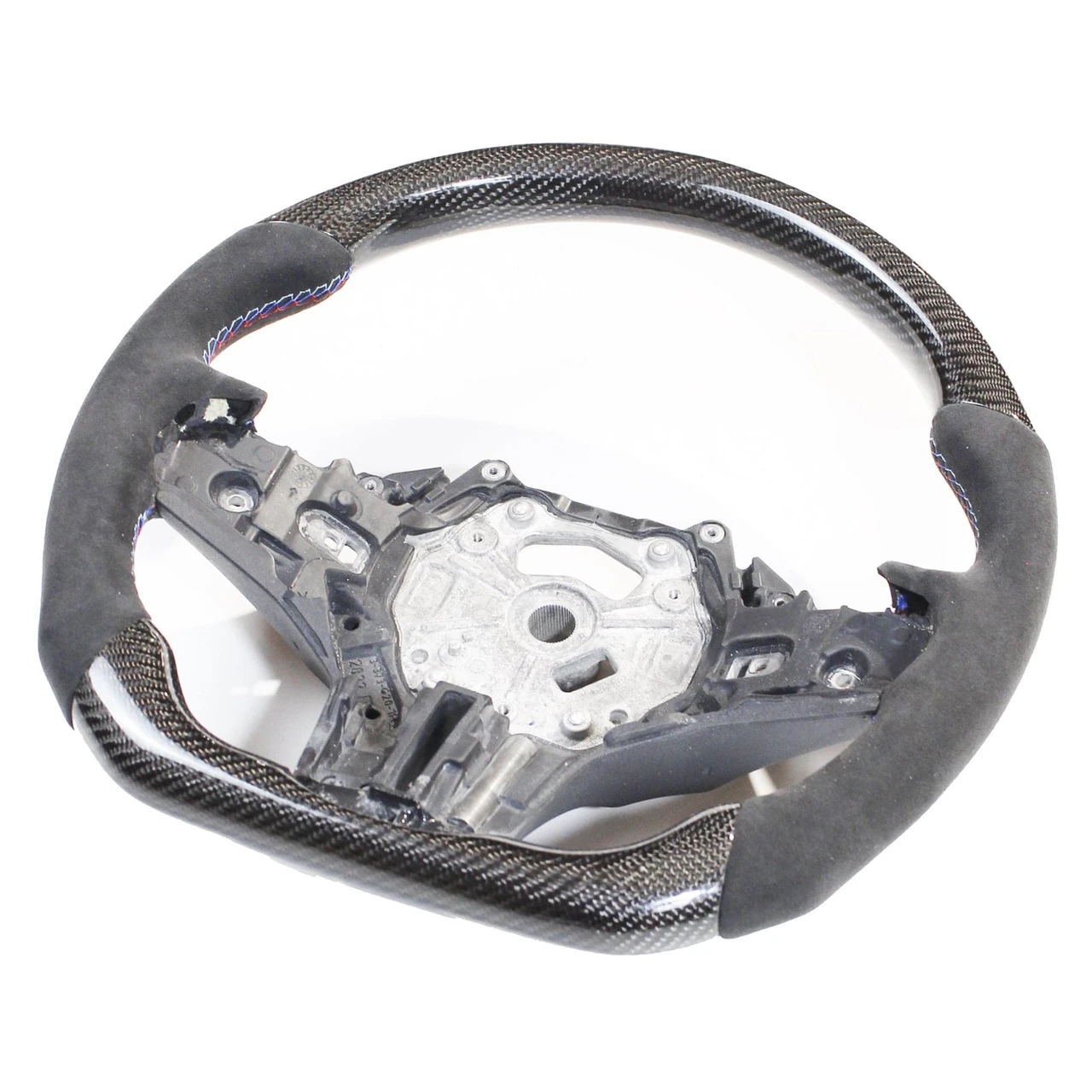 BMW Gxx 5,8,X3,X4,X5,X6,X7,M5,M8,X3M,X4M,X5M,X6M,X7M CARBON FIBRE / ALCANTARA FLAT BOTTOM STEERING WHEEL WITH HEATING