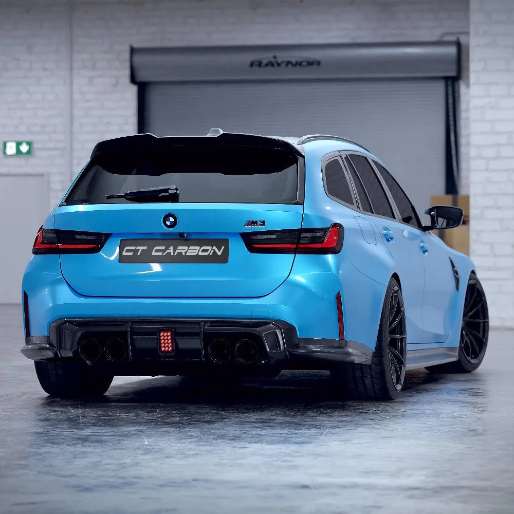 BMW M3/M4 G80/G81/G82/G83 CARBON FIBRE DIFFUSER WITH LED - V3 - CT DESIGN