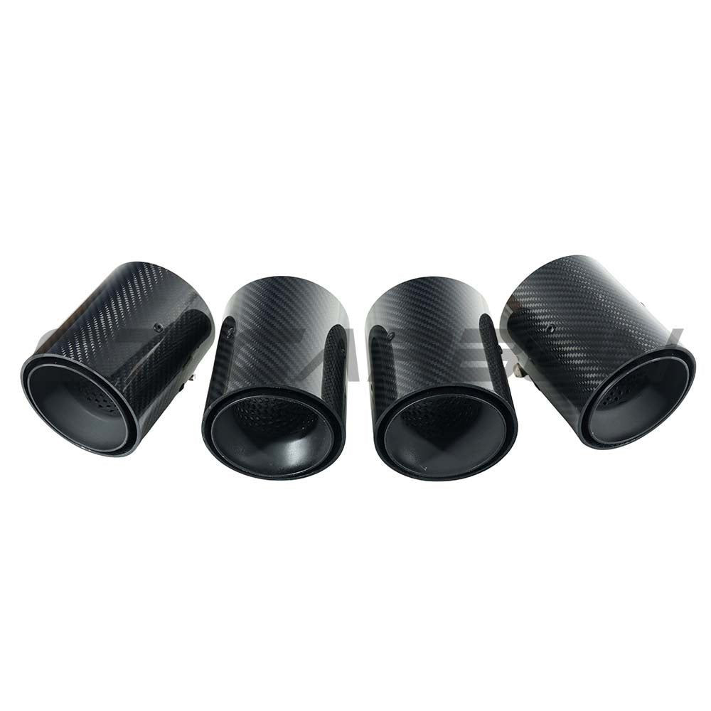 BMW M2, M3, M4 G87/G80/G81/G82/G83 CARBON EXHAUST TIPS - BLACK STRAIGHT CUT (SET OF 4)