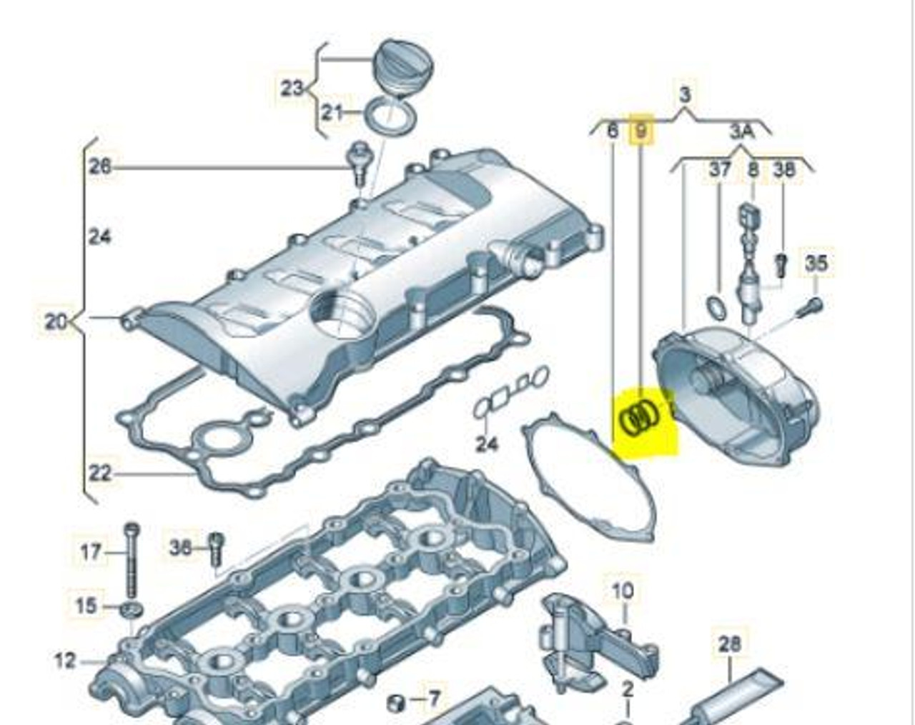 06K103583 - Gasket - Camshaft Adjuster Magnet to timing cover - Audi 8–  VAGPARTS Australia