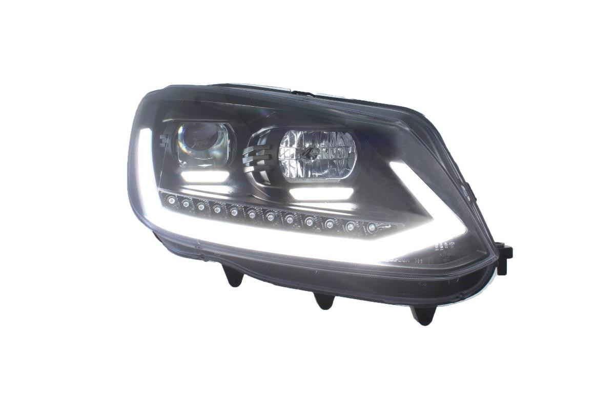 VW Caddy 2010-2015 Black Inner Front Headlights with LED Indicators VW Caddy 2010-2015 Black Inner Front Headlights with LED Indicators