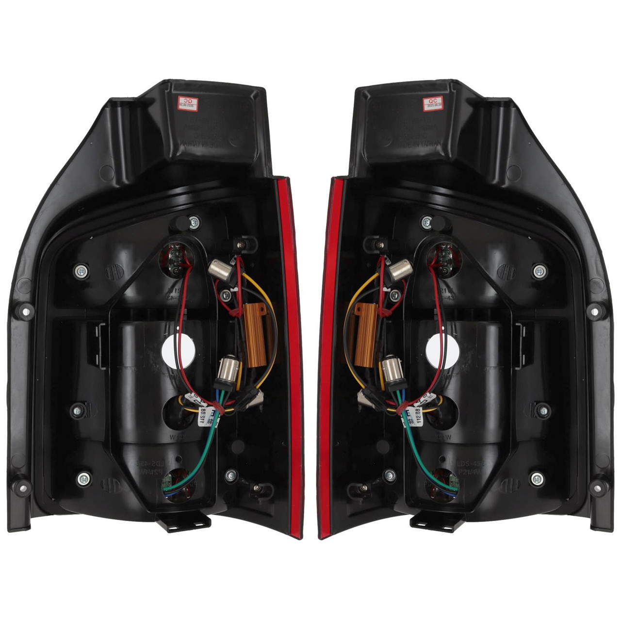 VW Transporter 2003-2009 T5 Standard Replacement Red/Clear LED Rear Tail Lights for Models with Twin Rear Door / Barn Doors