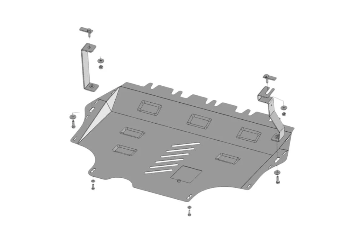 Steel Engine Sump Guard for Volkswagen Caddy 2011 - 2020 with Webasto