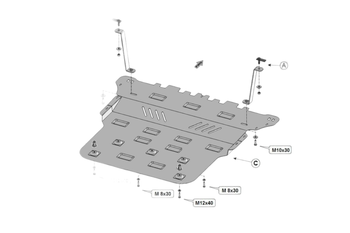Steel Engine Sump Guard for Volkswagen Mk8 Platform Vehicles (2019-2024)