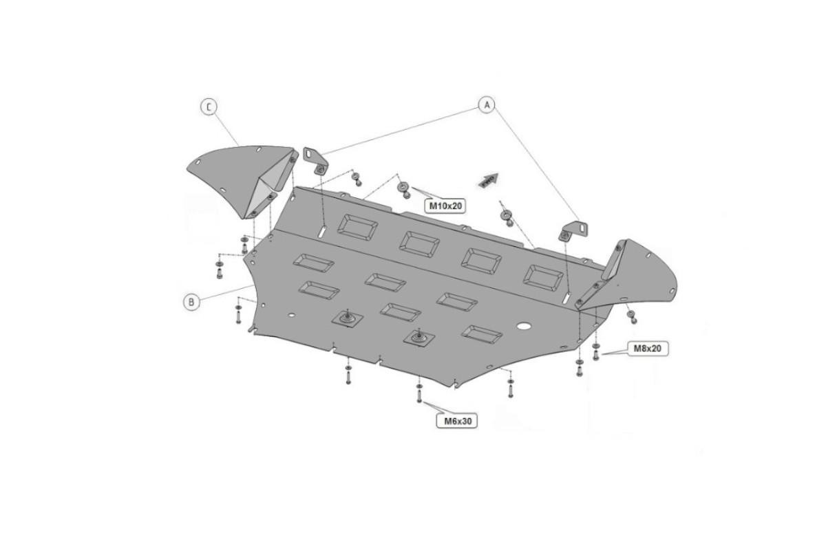 Steel Sump Guard for Audi Q8 18-20 / Q7 15-25 / Porsche Cayenne 18-25 / VW Touareg 18-25