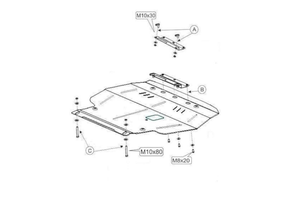 Steel Engine Sump Guard for VW Passat B3 Diesel Engines