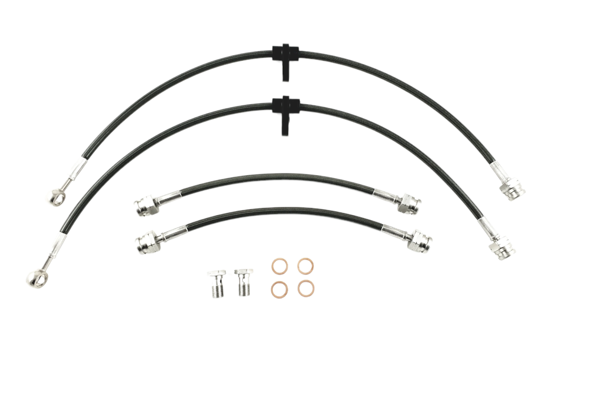 Braided Brake Lines for VAG Mk7 2.0 GTD / GTI Platform (Manual Parking Brake, 10mm Banjo Caliper Fittings) Braided Brake Lines for VAG Mk7 2.0 GTD / GTI Platform (Manual Parking Brake, 10mm Banjo Caliper Fittings)