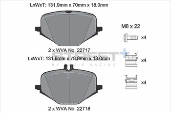 Pagid Racing Street+ Mercedes G-Class G63 AMG Rear Brake Pad Set - T8265SP2001