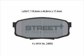 Pagid Racing Street+ Toyota Land Cruiser Rear Brake Pad Set - T8084SP2001