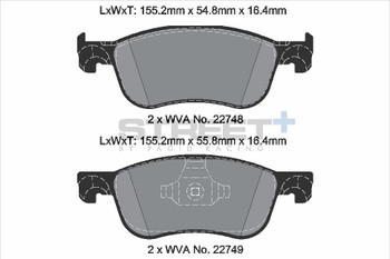 Pagid Racing Street+ Ford Fiesta Mk7 Front Brake Pad Set - T8234SP2001