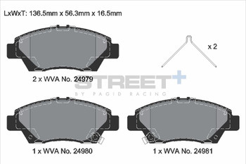 Pagid Racing Street+ Honda City / Jazz Front Brake Pad Set - T8310SP2001
