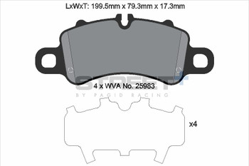 Pagid Racing Street+ Porsche 718 Boxster Front Brake Pad Set - T8273SP2001