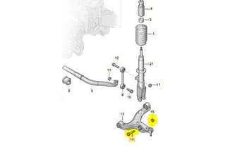 VW Amarok Bottom Wishbone Outer Bush Bolt & Nut Kit