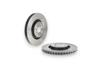 Pair of Replacement Brembo 390mm Drilled and Grooved Discs for RS Akebono Brake Upgrade