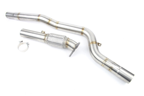 2.5" Stainless DPF Delete / De-Cat Downpipe for 1.9 8v & 2.0 16v Audi A4 B7 with GTB Turbo (Adapter Flange)