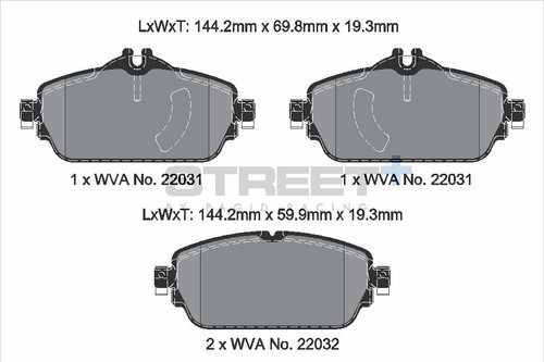 Pagid Racing Street+ Mercedes C / E-Class Front Brake Pad Set - T8008SP2001