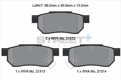 Pagid Racing Street+ Acura / Honda / MG / Rover / Suzuki Rear Brake Pad Set - T8004SP2001