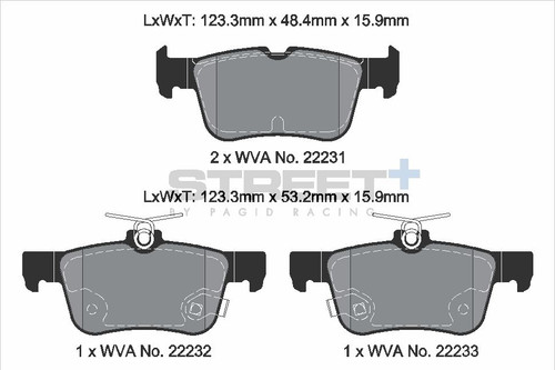 Pagid Racing Street+ Ford Galaxy / Mondeo / Focus Rear Brake Pad Set - T8013SP2001