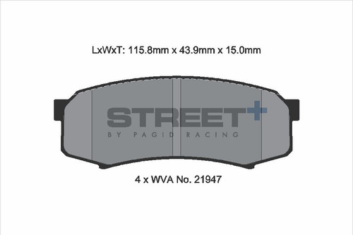 Pagid Racing Street+ Toyota Land Cruiser / Mitsubishi Pajero Rear Brake Pad Set - T8007SP2001
