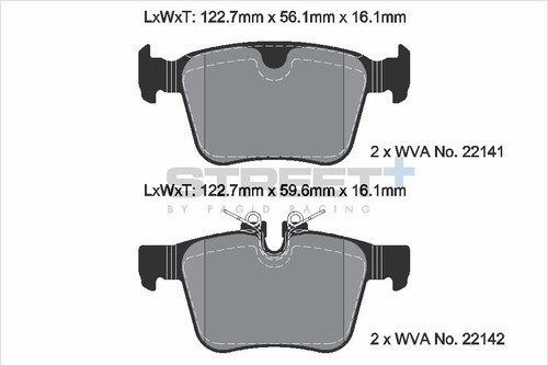 Pagid Racing Street+ Jaguar / Land Rover / Volvo Rear Brake Pad Set - T8012SP2001